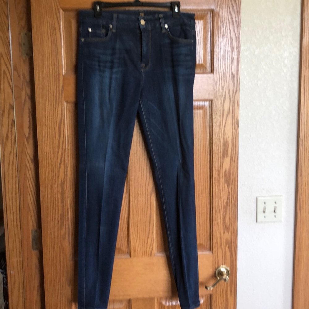 7 jeans high waist skinny dark wash
